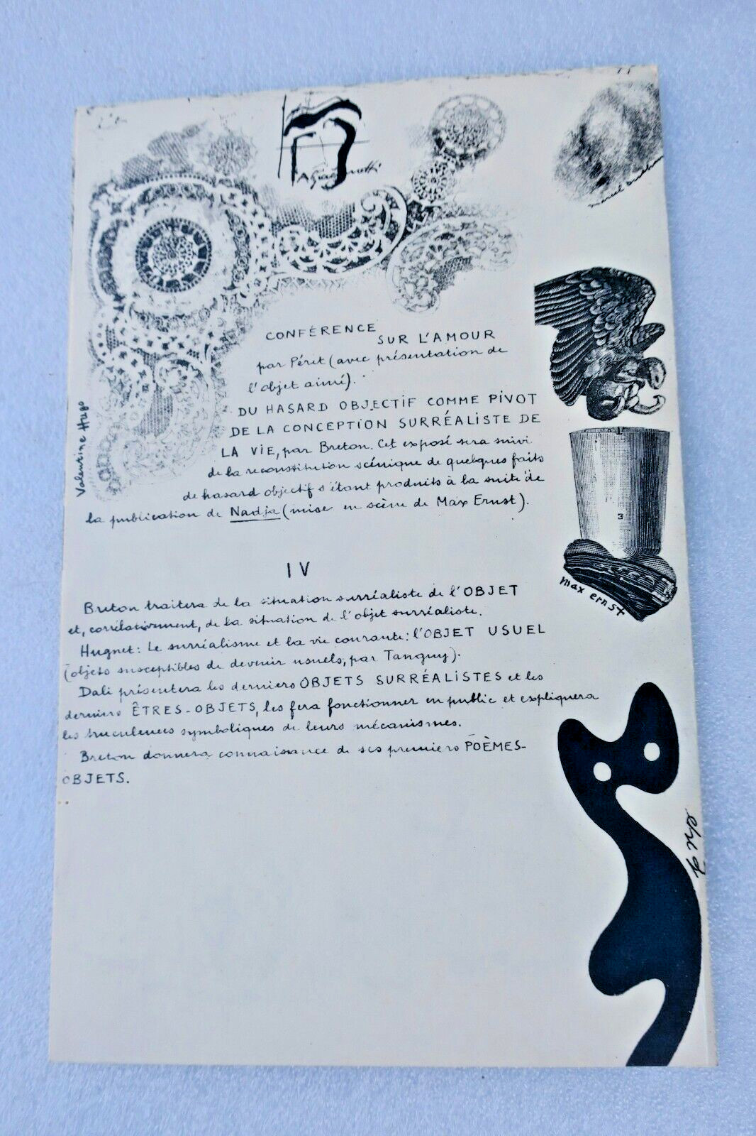 シュルレアリスム講演会シリーズ1935年<span class="lla-card-orig-wrap"><span class="lla-card-orig">❦ Surréalisme Cycle systématique de conférences sur les plus récente position 1935</span></span> - La Librairie Antique