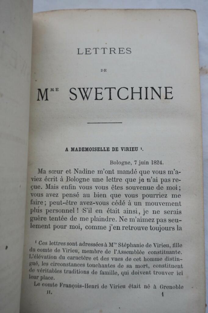 Letters from Madame Swetchine