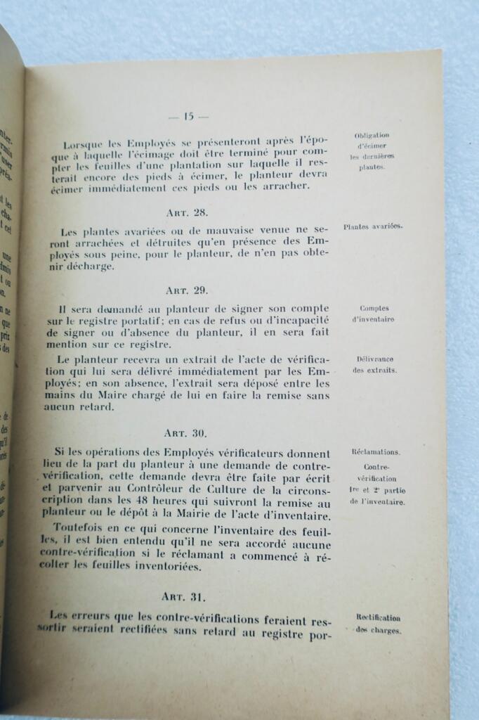 Tobacco cultivation regulations, 1940