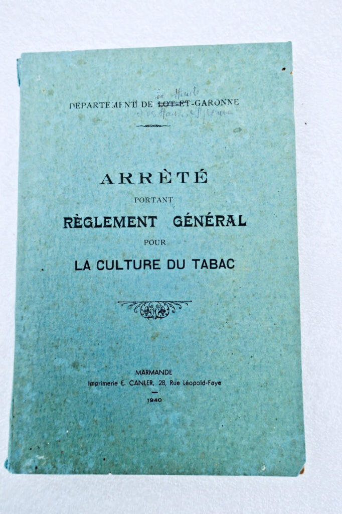 Tobacco cultivation regulations, 1940