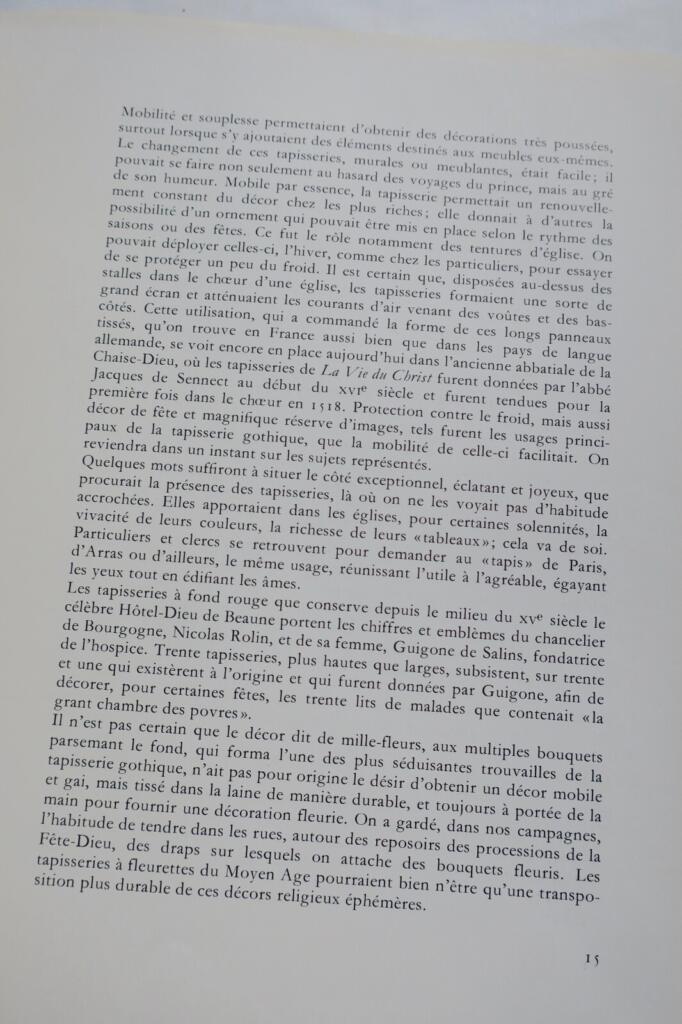 Tapisserie. Histoire et technique du XIVe au XXe