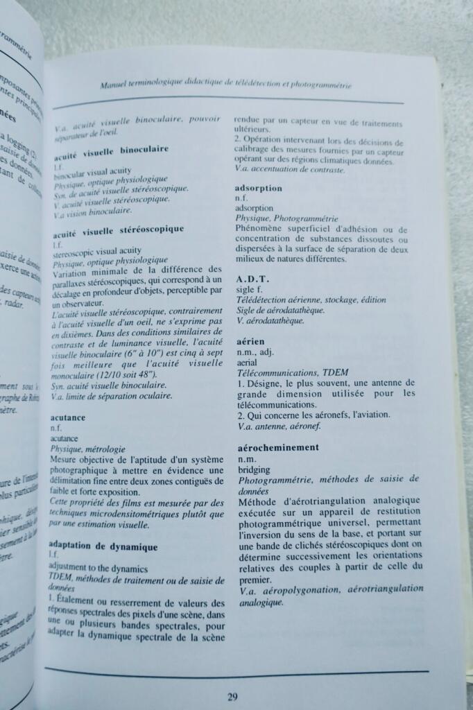 Remote Sensing and Photogrammetry Terminology Dictionary