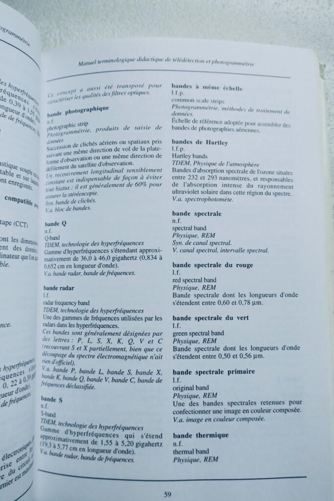 Remote Sensing and Photogrammetry Terminology Dictionary