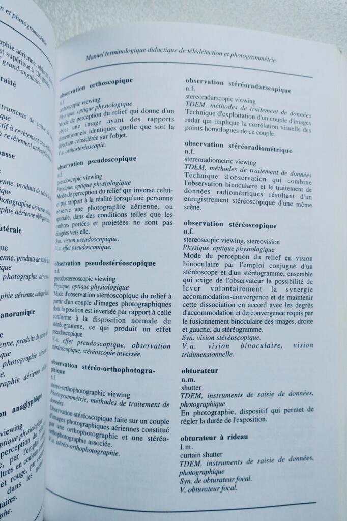 Remote Sensing and Photogrammetry Terminology Dictionary