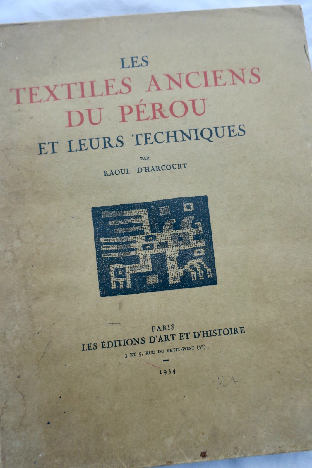 古代秘鲁纺织品及其技术<span class="lla-card-orig-wrap"><span class="lla-card-orig">❦ TEXTILES ANCIENS DU PÉROU ET LEURS TECHNIQUES 1934</span></span> - La Librairie Antique