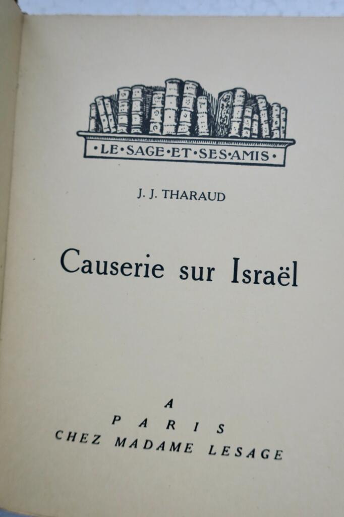 THARAUD Causerie sur Israël ex. papier Madagascar