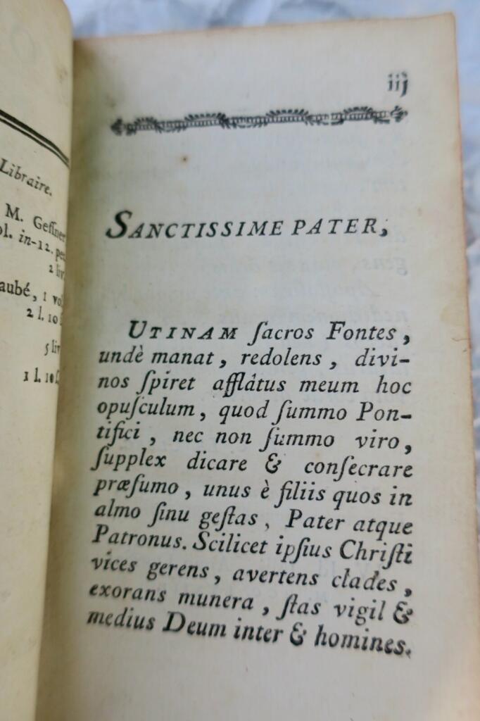 Originalgedicht gewidmet Papst Clemens XIV