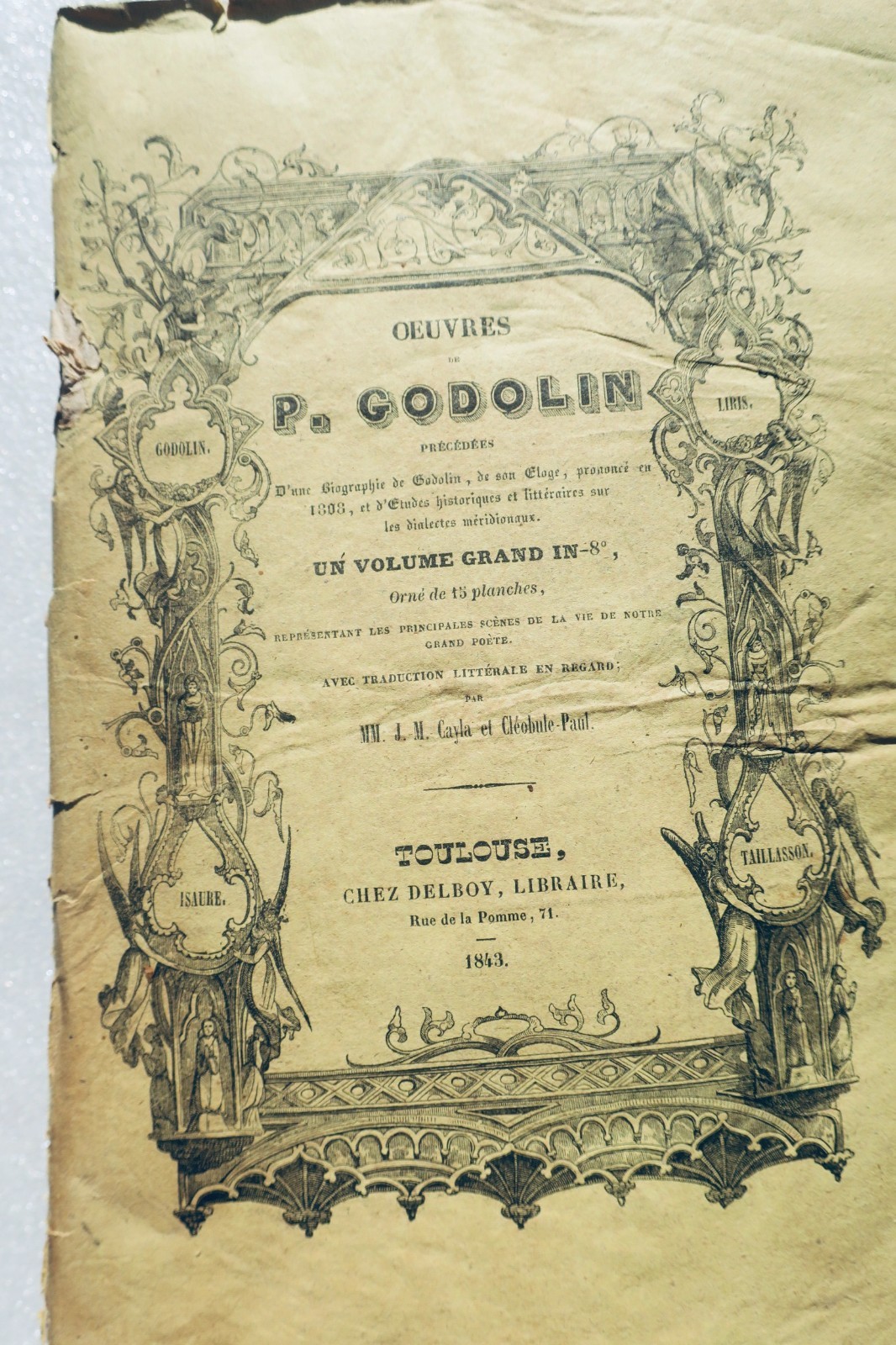 Toulouse dialectes méridionaux oeuvres de P. Godolin 1843 - La Librairie Antique