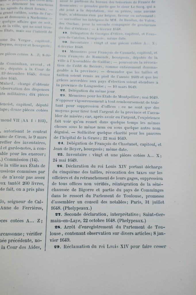 Toulouse Roschach ville de Toulouse inventaire des archives communales..