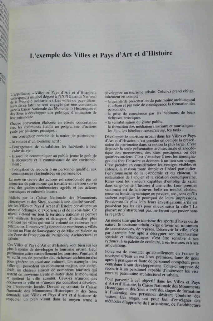 tourisme urbain et patrimoine ICOMOS