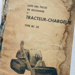 tracteur-chargeur BC 30 liste des pièces de rechanges