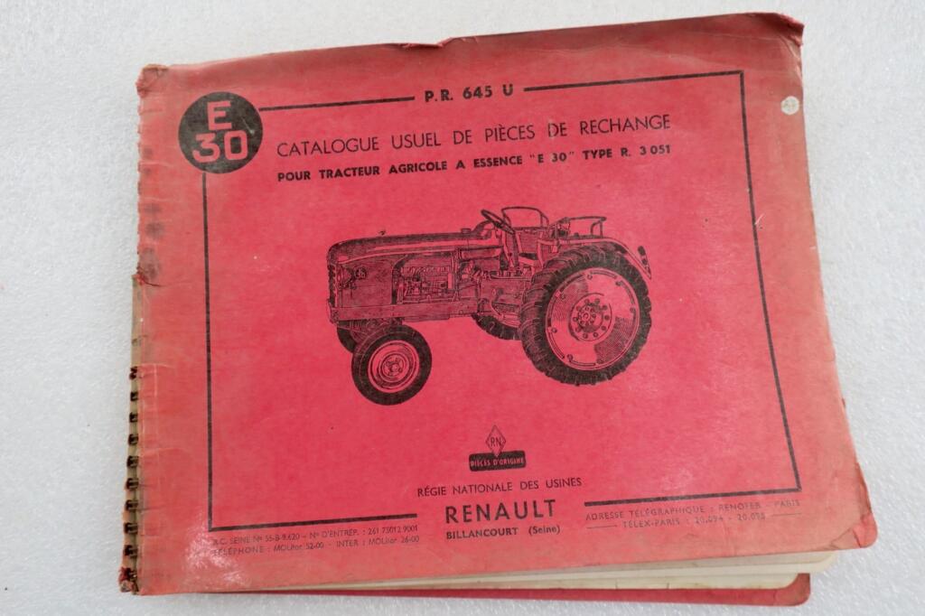Spare parts catalog for Renault E30 tractor