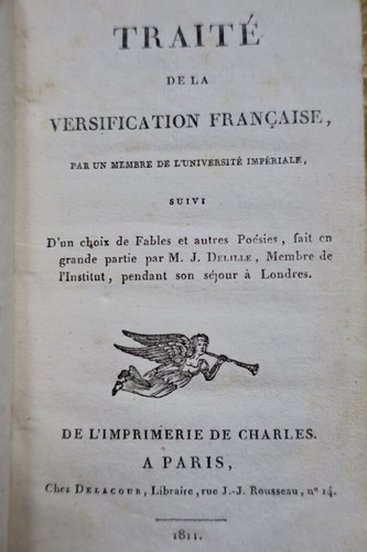 1811年刊『韻律論』<span class="lla-card-orig-wrap"><span class="lla-card-orig">❦ traité de la versification 1811</span></span> - La Librairie Antique