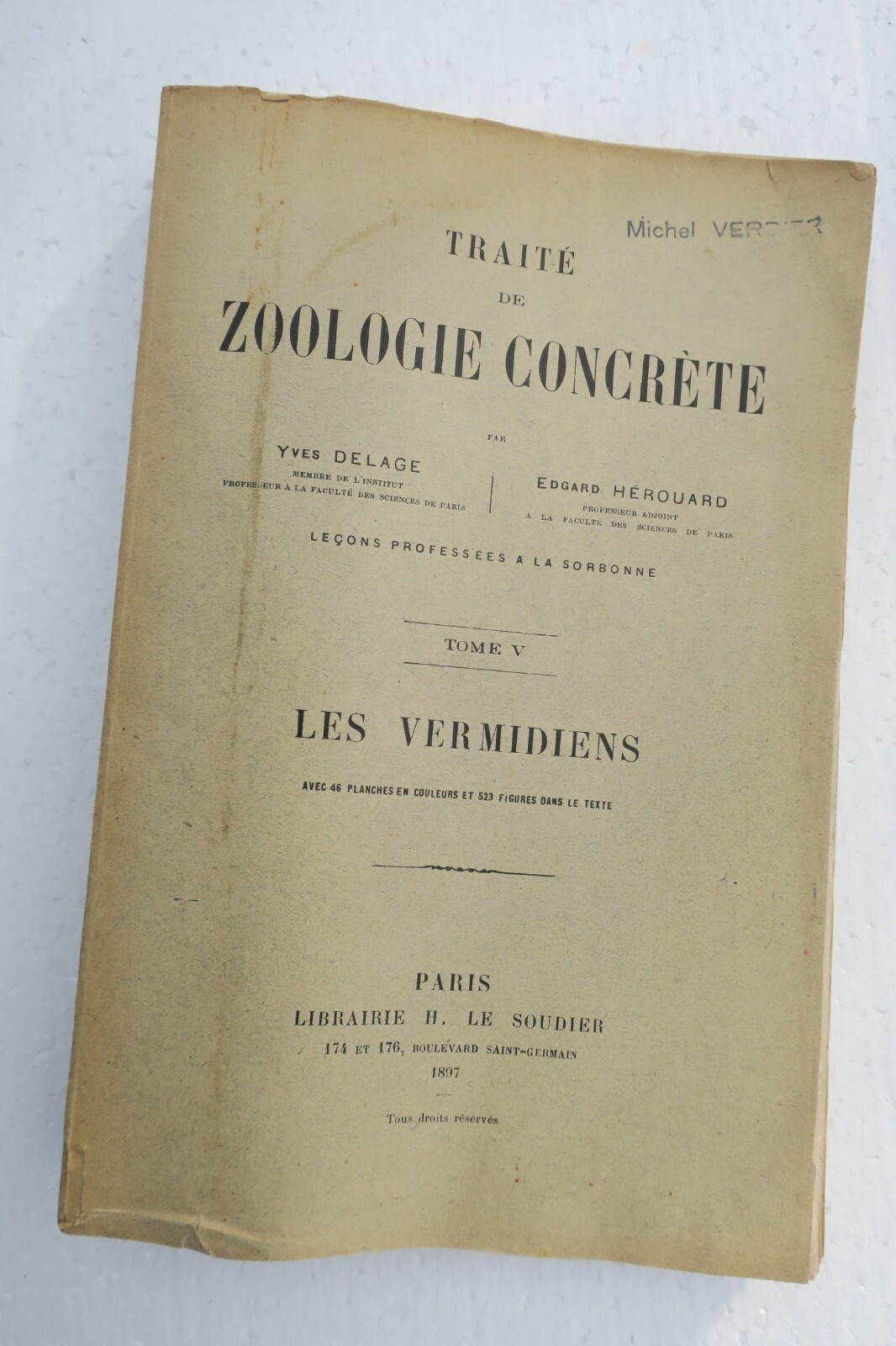 Fünfter Band über Vermidien<span class="lla-card-orig-wrap"><span class="lla-card-orig">❦ Traité de zoologie concrète. Tome V: Les vermidiens 1897</span></span> - La Librairie Antique