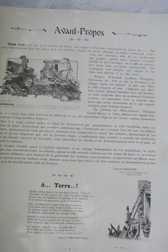 1909年プロヴァンス地震記念アルバム