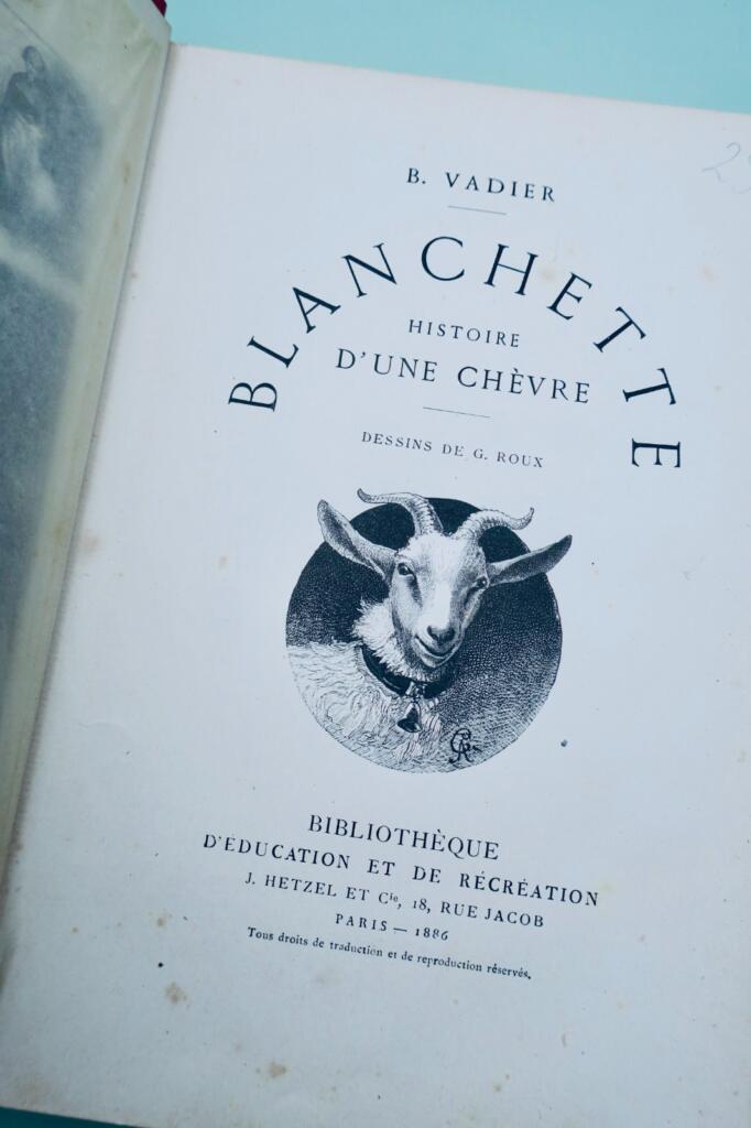 VADIER Berthe. Blanchette, histoire d’une chèvre HETZEL