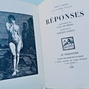 VALERY (Paul). Réponses. Frontispice de Paul de Pidoll 1928