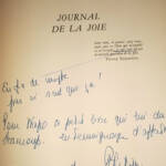 VENDEUVRE Philippe de Journal de la joie. + envoi de l'auteur