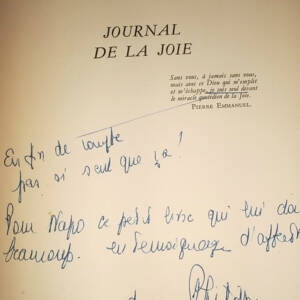 VENDEUVRE Philippe de Journal de la joie. + envoi de l'auteur