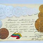 Venezuela coin and national flag embossed