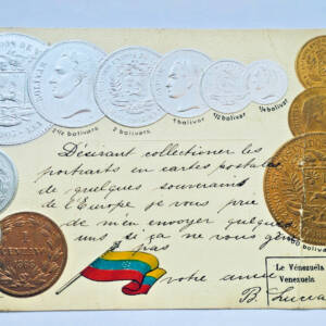 Venezuela monnaie et pavillon national Gaufré/ relief