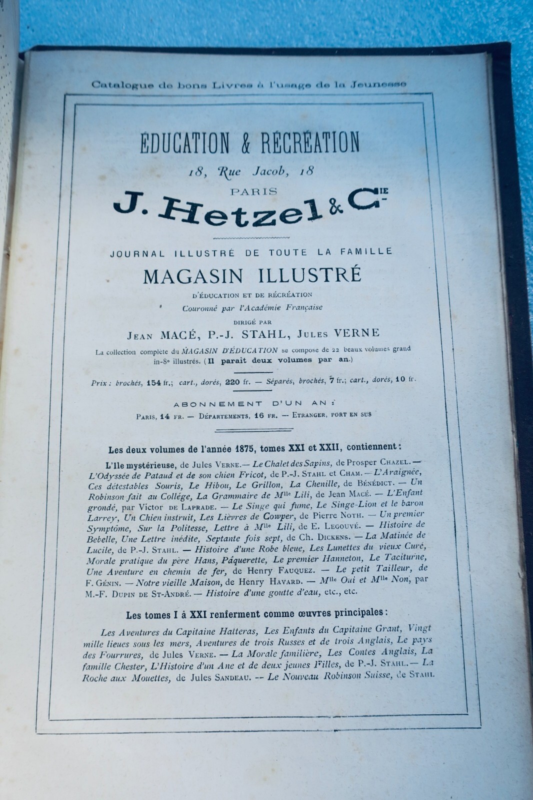 ジュール・ヴェルヌ著『海底二万リーグ』1870年、エッツェル社版、帯付き