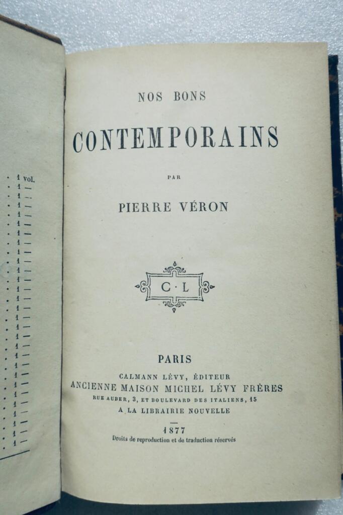 VERON Pierre Nos bons contemporains 1877