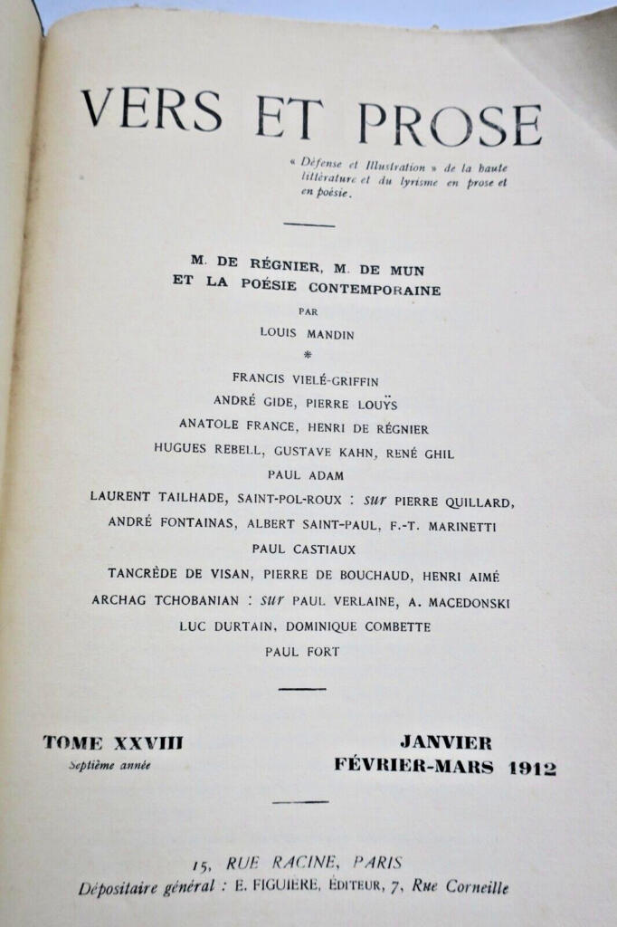 Vers und Prosa - 7. Jahrgang, Heft 28, 1912