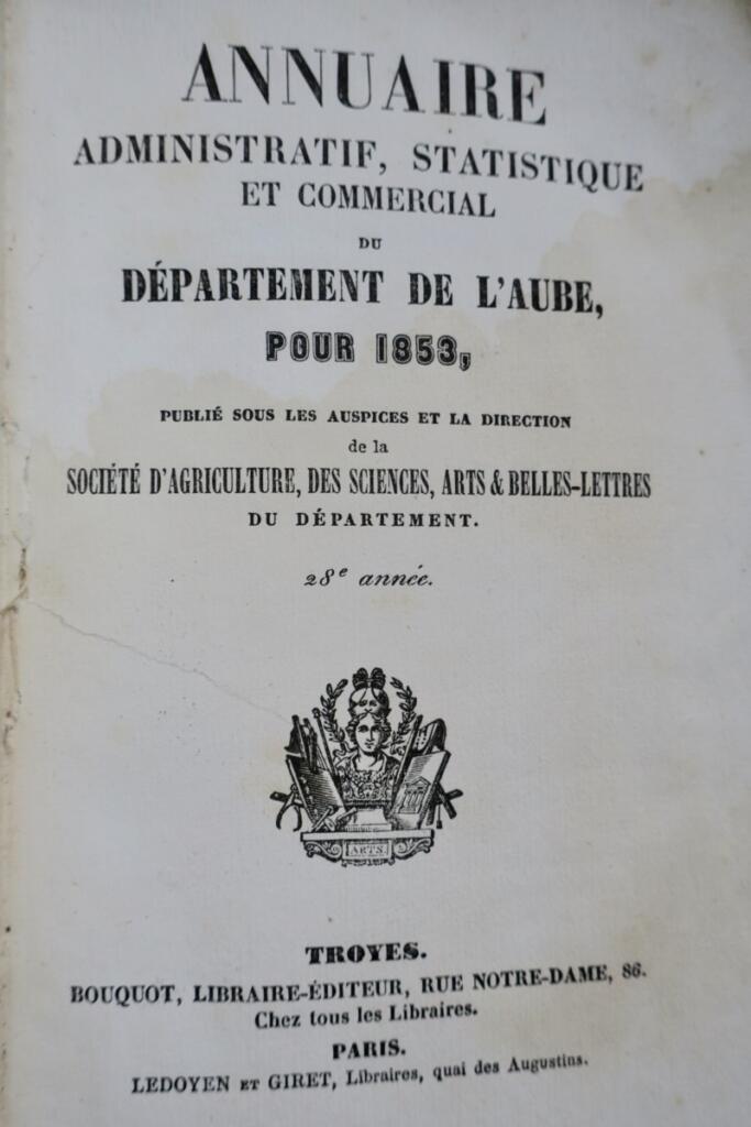 欧布省行政商业指南 1853年