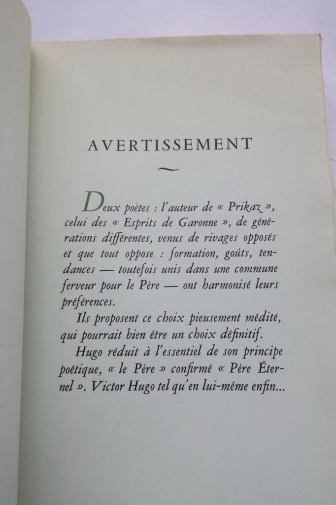 VICTOR HUGO TEL QU’EN LUI-MËME ENFIN