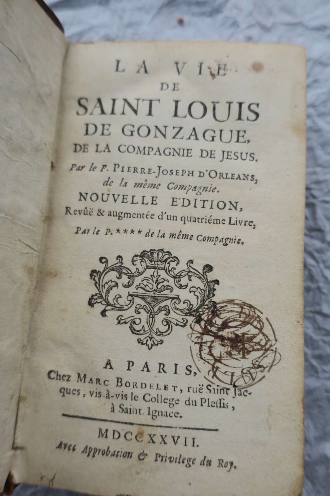 イエズス会の聖ルイ・ゴンザグの生涯<span class="lla-card-orig-wrap"><span class="lla-card-orig">❦ Vie de saint Louis de Gonzague de la compagnie de Jésus 1727</span></span> - La Librairie Antique