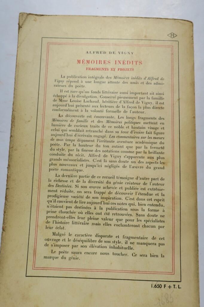 Memoirs, unpublished fragments and projects