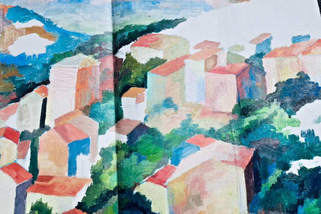 Mountain Village - Painted Canvas