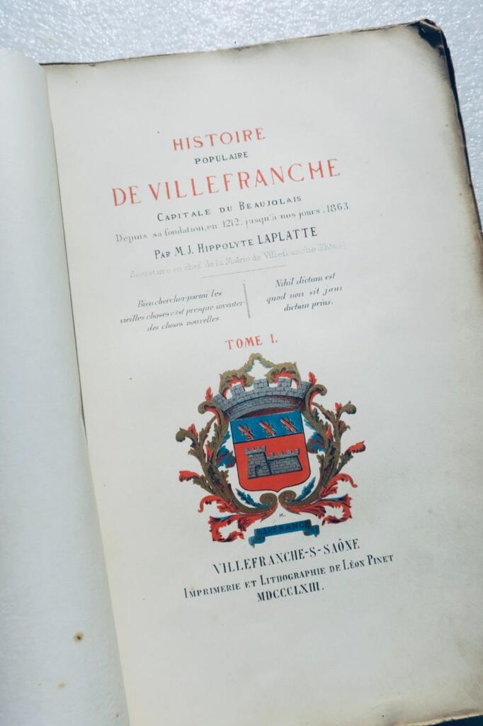 Villefranche, Hauptstadt des Beaujolais, LAPLATTE. Volksgeschichte von..1863