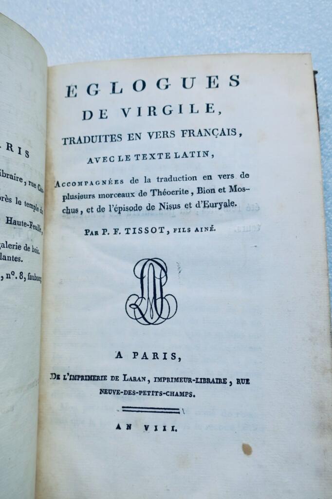 Vergils Eklogen - Jahr VIII Tissot-Ausgabe