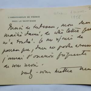 Vladimir d'Ormesson carte autographe manuscrite & signée