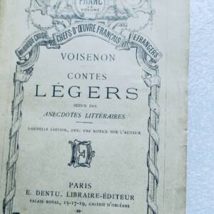 VOISENON CONTES LÈGERS. SUIVIS DES ANECDOTES LITTÈRAIRES