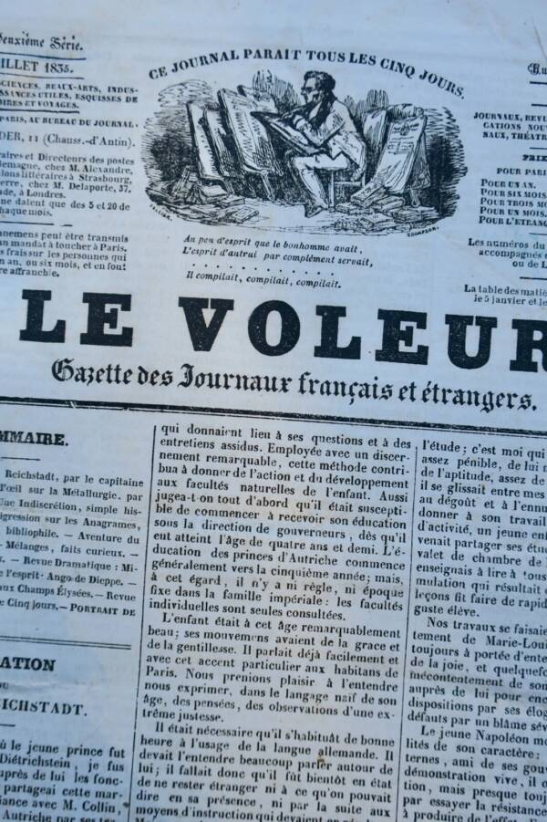 Voleur, gazette des journaux français et étrangers. (1835, 2e semestre)