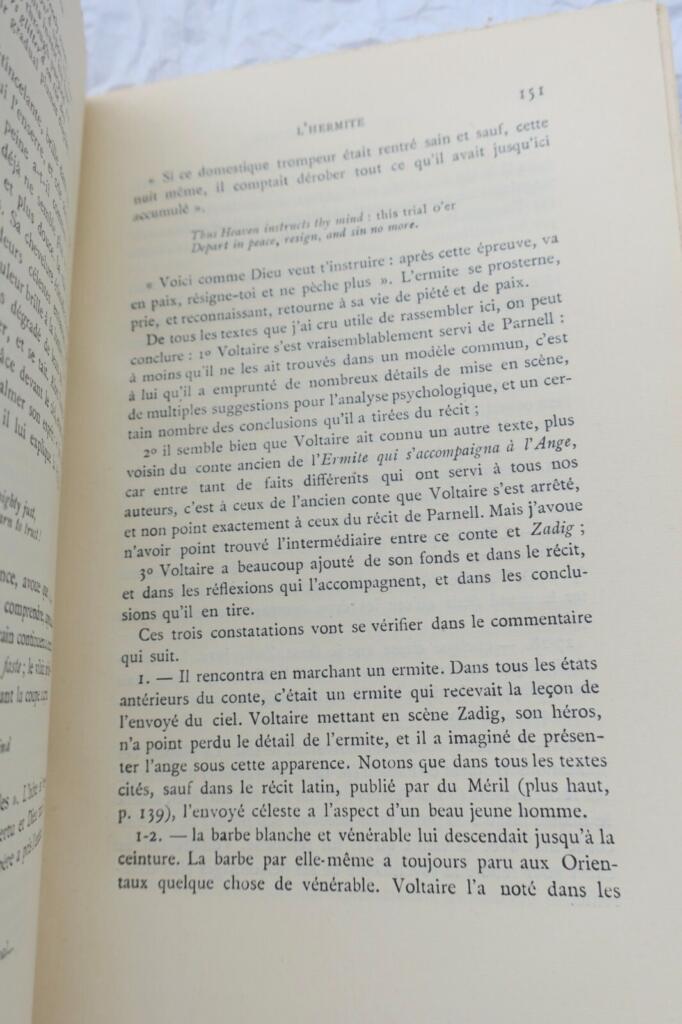 Voltaire ZADIG Edition critique 1929