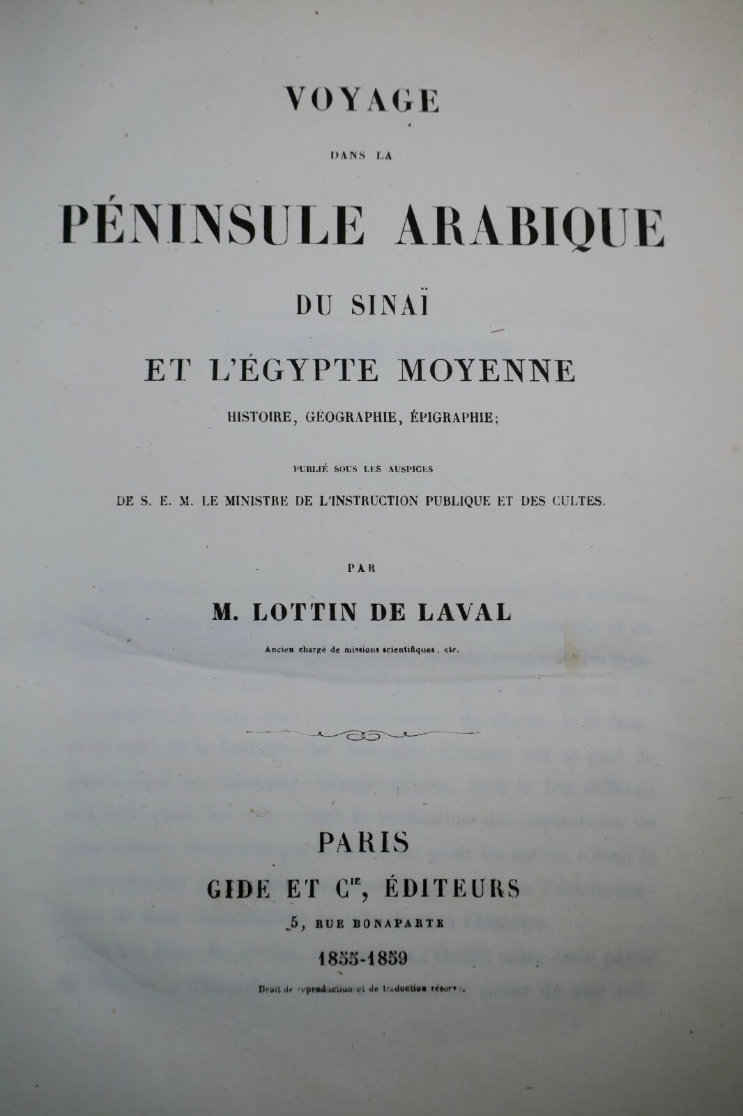 VOYAGE DANS LA PENINSULE ARABIQUE, DU SINAI, ET DE L'EGYPTE 1859 – Image 3