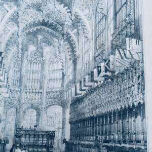 Westminster chapelle de Henri VII LONDRES 31 x 45 cm lithographie