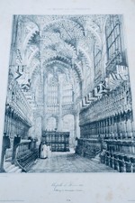 Westminster chapelle de Henri VII LONDRES 31 x 45 cm lithographie – Image 3