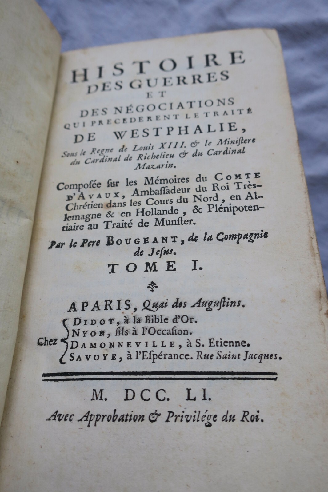 Geschichte des Vertrags von Westfalen 1751<span class="lla-card-orig-wrap"><span class="lla-card-orig">❦ Westphalie Histoire du Traité de Westphalie, ou des Negociations..1751</span></span> - La Librairie Antique