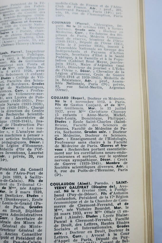 Biographical dictionary of French notable figures