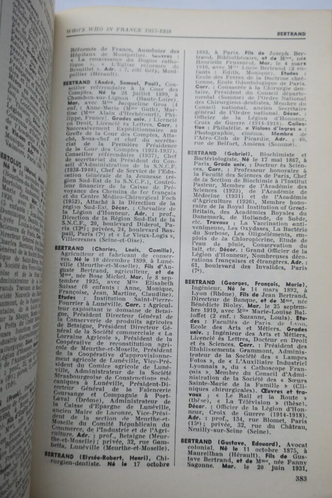 Biographical dictionary of French notable figures