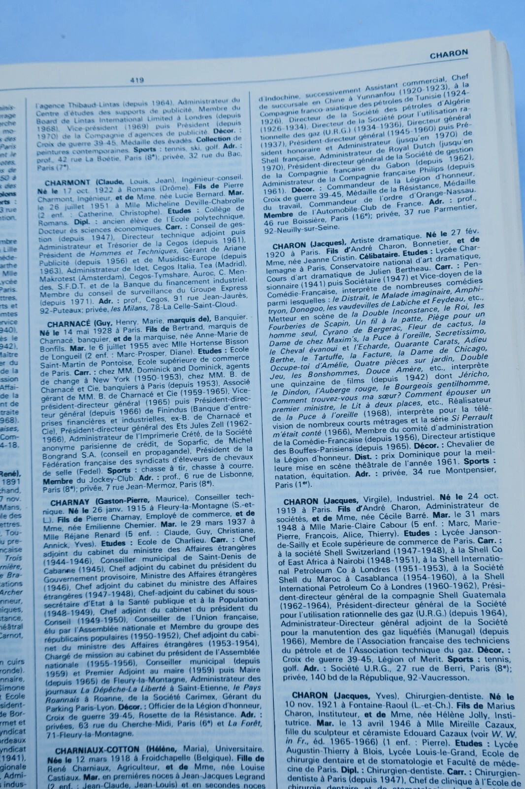 Who`s Who in France. Dictionnaire biographique 1971-1972 - La Librairie Antique