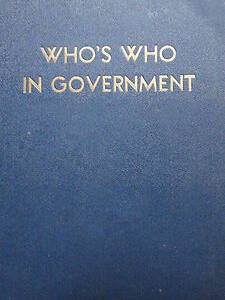 Who's Who in Government (Vol.I only) The Biographical Research Bureau