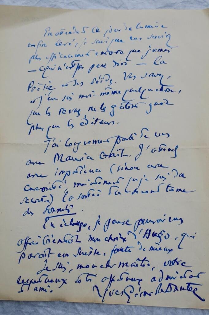 Handwritten autograph letter by Le Dantec