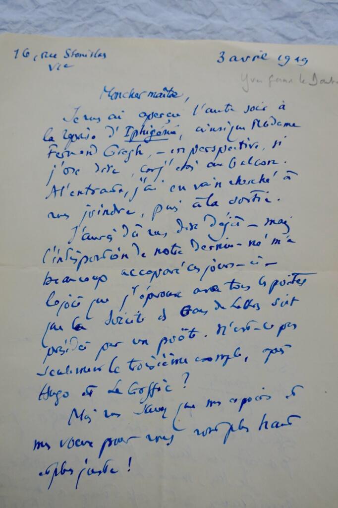 Handwritten autograph letter by Le Dantec