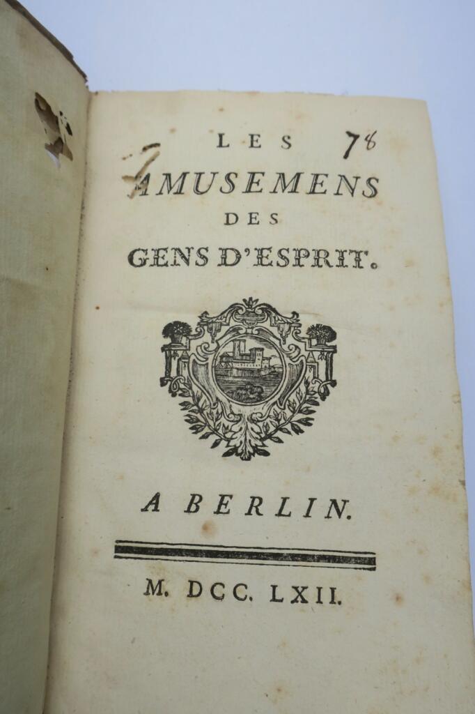 Amusemens der Leute von Geist. Berlin 1762